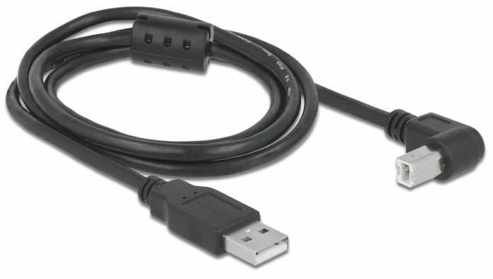 Pack of 2 x USB 2.0 Type-A male > USB 2.0 Type-B male angled 1 m black [PEG-USB2B-1M]